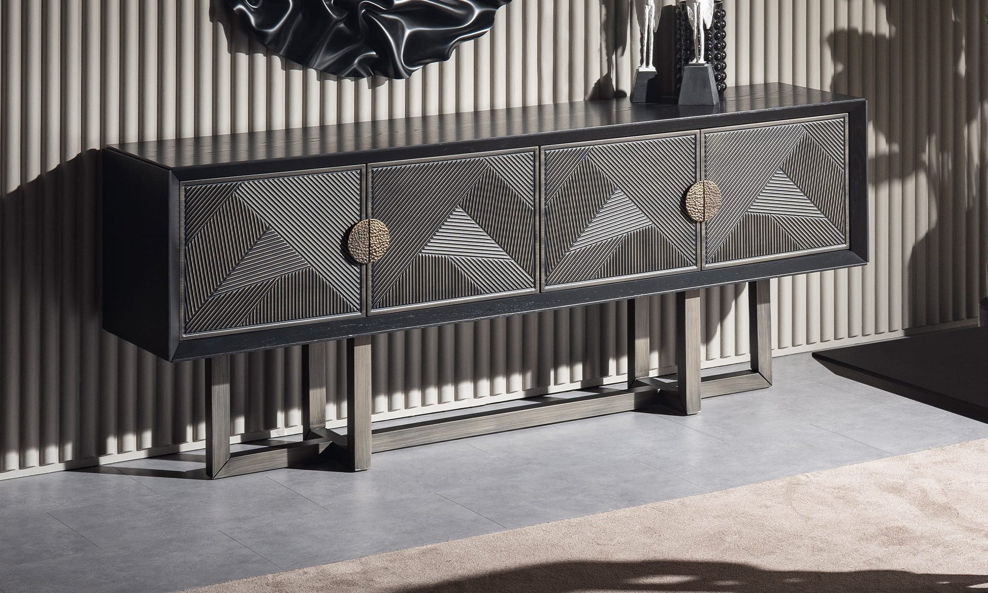 Buffet Dome Bruno en MDF plaqué chêne