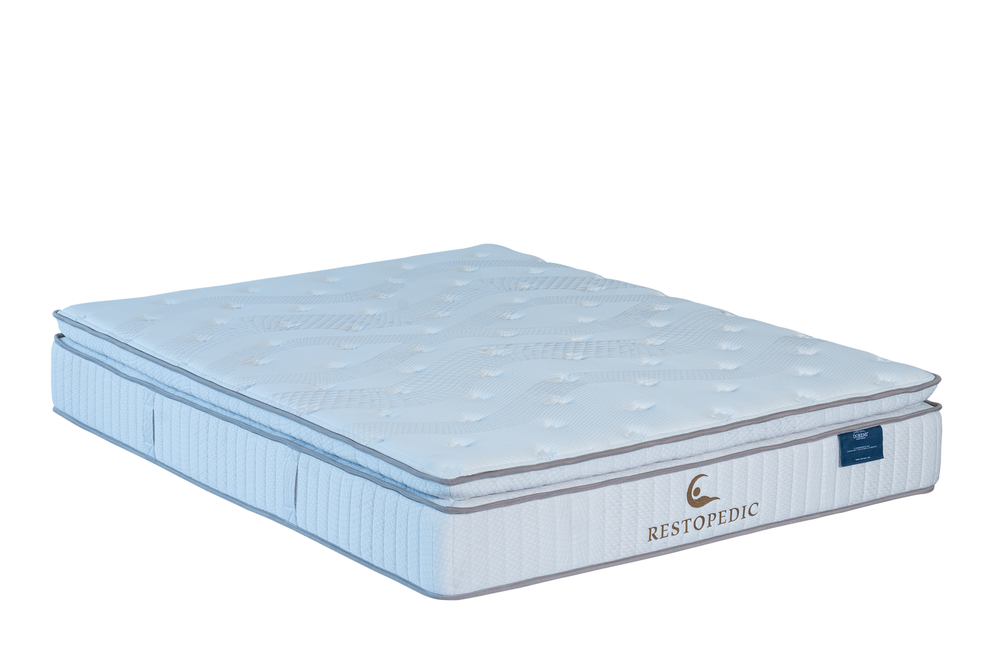 Matelas Restopedic avec pillow-top moelleux, structure hybride à ressorts ensachés et mousse VISCO